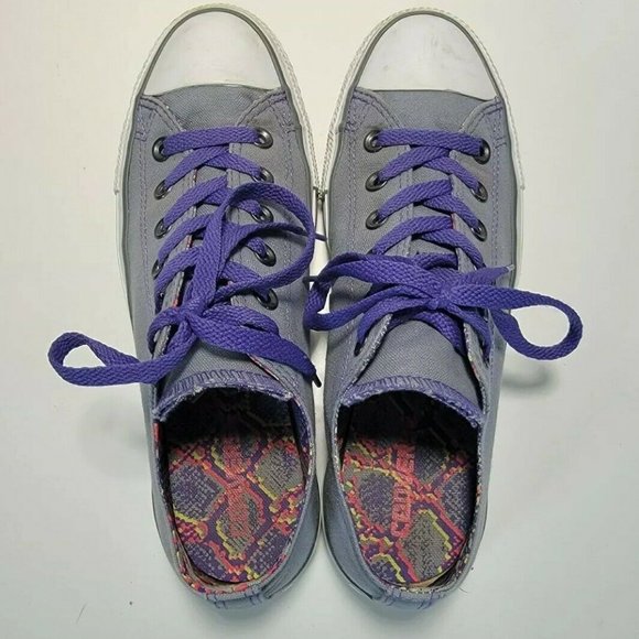 Converse All Star Chuck Taylor Low OX Women's Size 9 Purple Gray Shoes - Picture 2 of 9